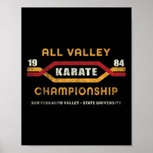 Póster Karate All Valley 1984 Mens Womens Kid Funny Graph