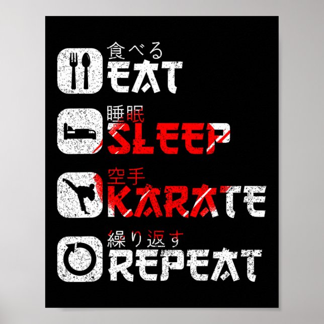 Póster Karate Artes Marciales Sol japonés come karate de  (Frente)