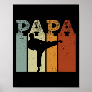 Póster Karate Artes Marciales Vintage Papa Retro Art