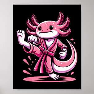 Póster Karate Axolotl Artes Marciales Taekwondo Kickboxin