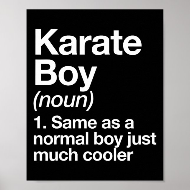Póster Karate Boy Definition Funny Martial Arts Sports (Frente)