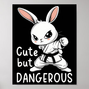 Póster Karate Bunny Cute Pero Peligrosas Artes Marciales 
