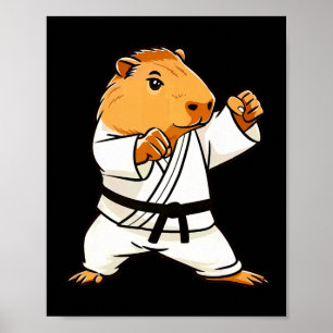 Póster Karate Capyra Funny Artes Marciales Mma Hombres Jó