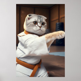 Póster Karate Cat 90