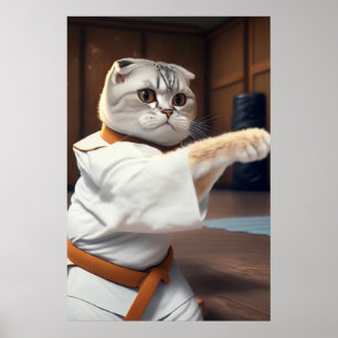 Póster Karate Cat 90