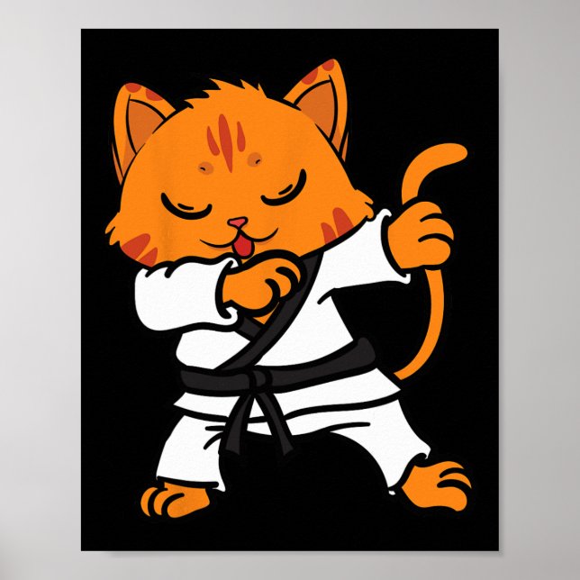 Póster Karate Cat Dab Dance Martial Arts Dabbing Compo Sp (Frente)