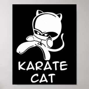 Póster Karate Cat Sports Para Hombres Mujeres Niños