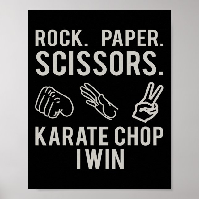 Póster Karate Chop Win Rock Paper Scissors Shirt  (Frente)