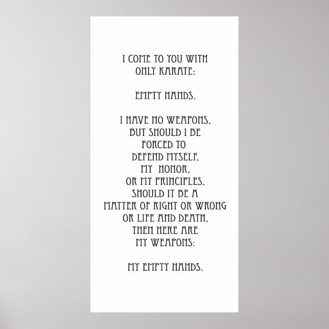 PÓSTER KARATE CREED (Frente)