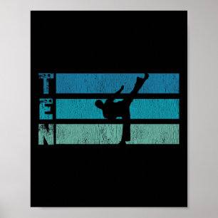 Póster Karate Cumpleaños 10 años Taekwondo Boy 10° Bi