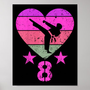 Póster Karate Cumpleaños Chica de niño de 8 años 8 cumple
