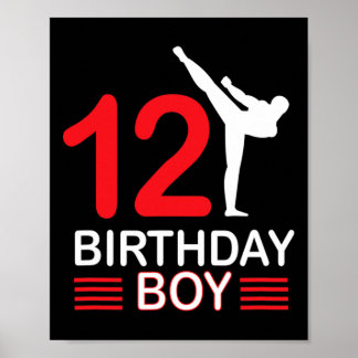 Póster Karate Cumpleaños Tee Boy Gira a los niños Taekwon