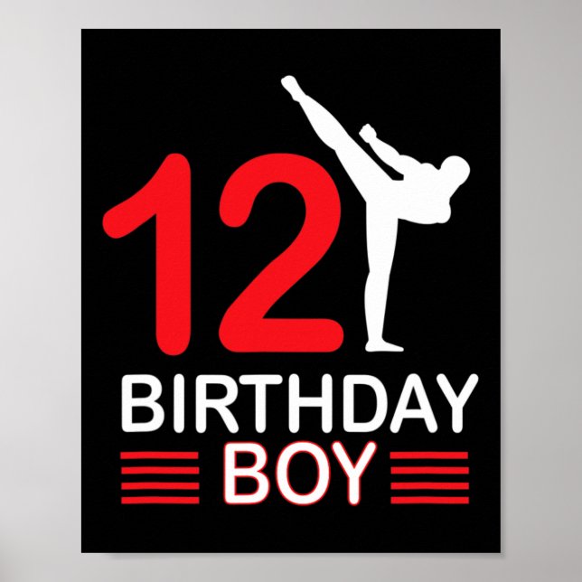 Póster Karate Cumpleaños Tee Boy Gira a los niños Taekwon (Frente)