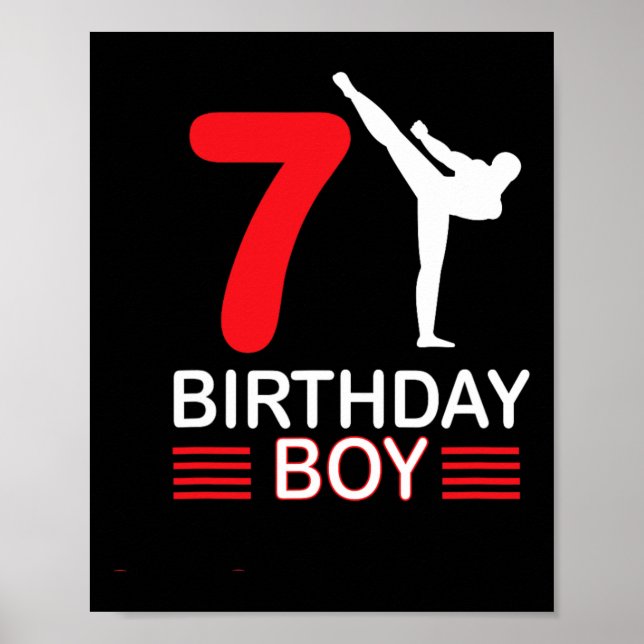 Póster Karate Cumpleaños Tee Boy Gira a los niños Taekwon (Frente)
