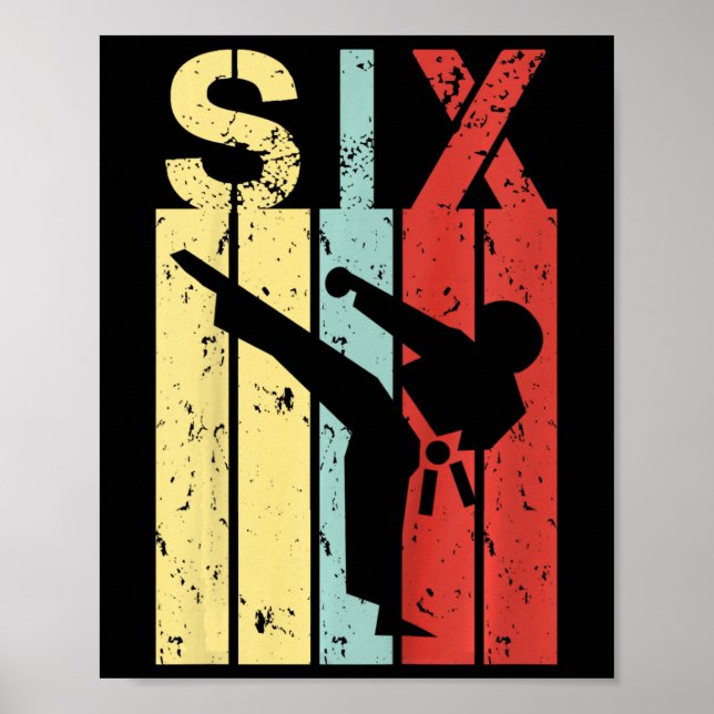 Póster Karate de 6 años Chica de cumpleaños 6 cumpleaños  (Frente)