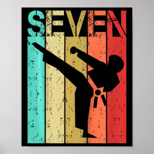 Póster Karate de 7 años Chica de cumpleaños 7 cumpleaños