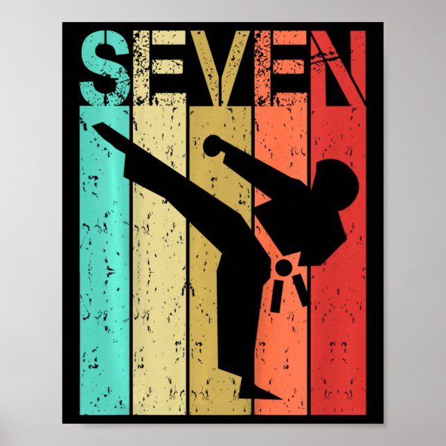 Póster Karate de 7 años Chica de cumpleaños 7 cumpleaños  (Frente)