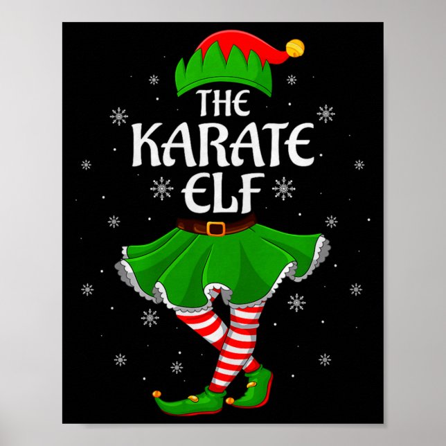 Póster Karate Elf Christmas Family Girls Women Elf Squad  (Frente)