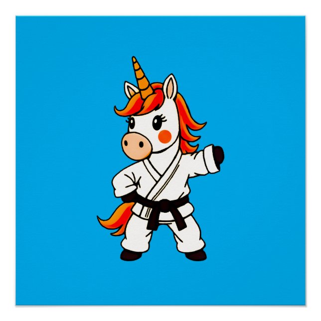 Póster Karate  et unicorn .Fantastique art martial  (Anverso)