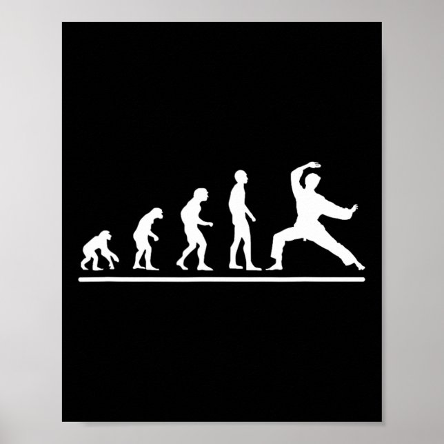 Póster Karate Evolution Karate Chop Men Funny Karateka  (Frente)