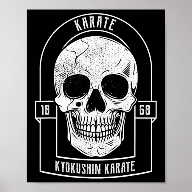 Póster Karate Fighter Skeleton Japan Martial Arts  (Frente)