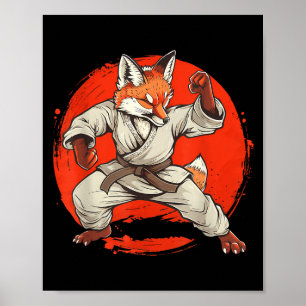 Póster Karate Fox Animal MMA Taekwondo Artes Marciales
