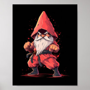 Póster Karate Gnome Taekwondo Luchador de Artes Marciales