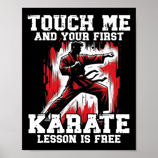 Póster Karate Gracioso Para Los Hombres Judo Tócame First (Frente)