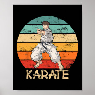 Póster Karate Grunge Design Karate Fighter Hace Que El Go