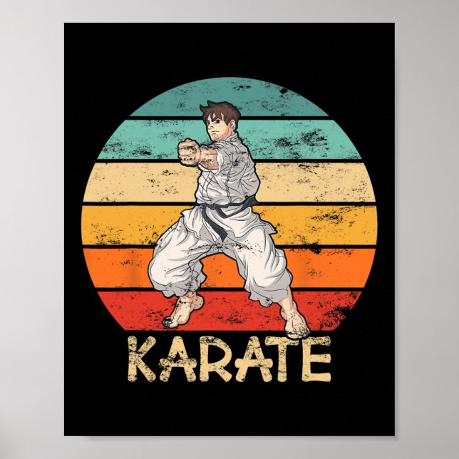Póster Karate Grunge Design Karate Fighter Hace Que El Go (Frente)