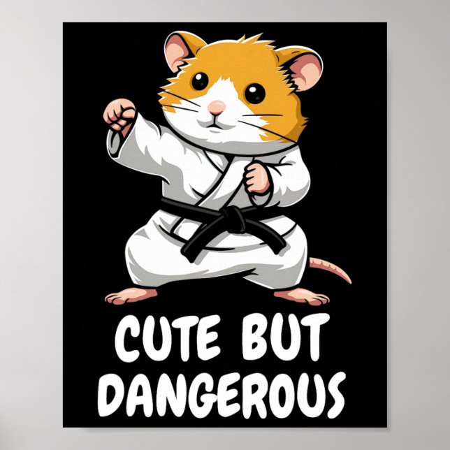 Póster Karate Hamster Cuidó Pero Peligrosa Ar Marcial Gra (Frente)
