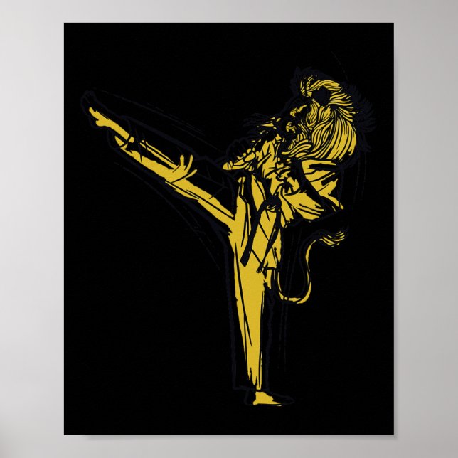 Póster Karate japonés - Luchador de leones (Frente)