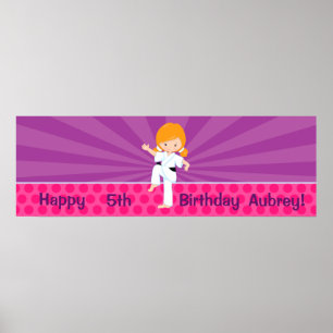 Póster Karate Kid Chica Poster Rays Púrpura Rojo