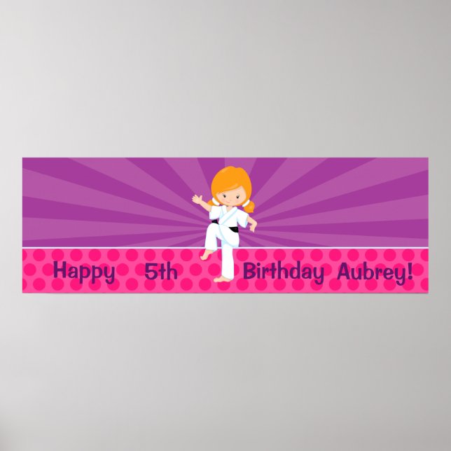 Póster Karate Kid Chica Poster Rays Púrpura Rojo (Frente)