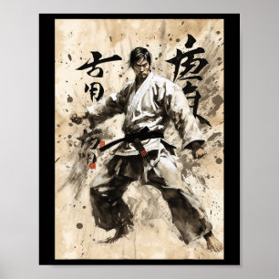 Póster Karate Kyokushin Caligrafía Japonesa Artes Marcial