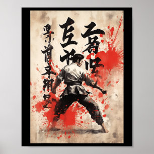 Póster Karate Kyokushin Caligrafía Japonesa Artes Marcial
