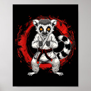 Póster Karate Lémur Animal MMA Taekwondo Artes Marciales