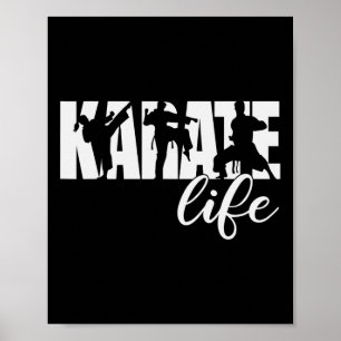 Póster Karate Life Artwork Martial Arts Black Belw Y