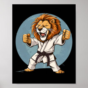 Póster Karate Lion Kickboxing Taekwondo Jiu-jitsu Mma Mar
