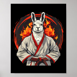 Póster Karate Llama Kickboxing Jiu-Jitsu Taekwondo Judo