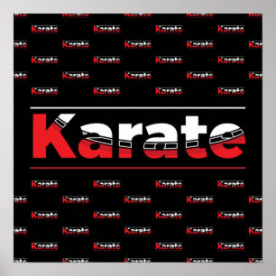 Póster Karate Martial Arts Red