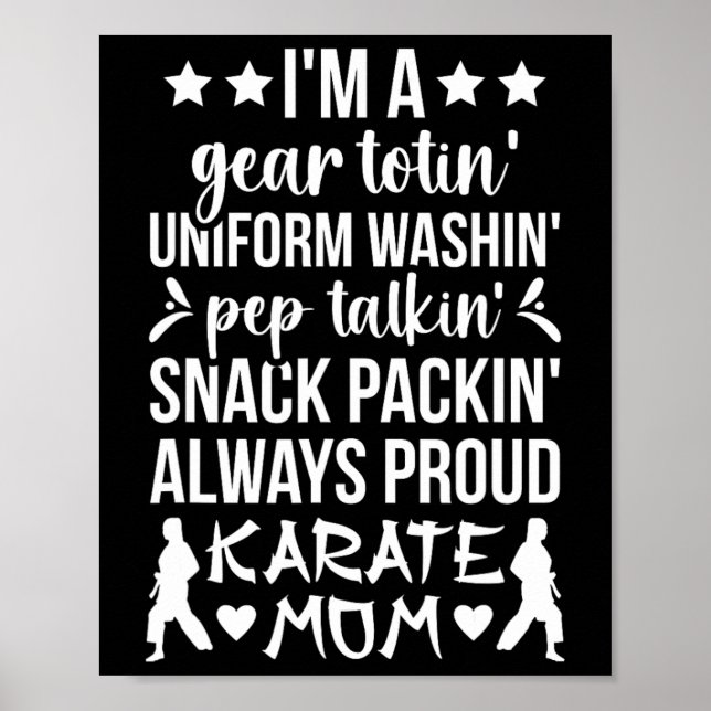 Póster Karate Mom Definition Karate Mother Karate Mama (Frente)