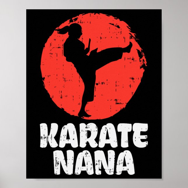 Póster Karate Nana Ponytail Kick Japan Martial Arts Gr (Frente)