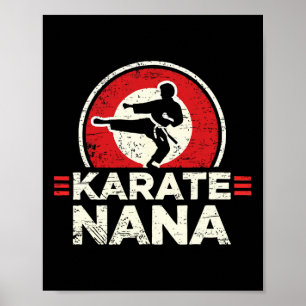 Póster Karate Nana Retro Kick Silhouette