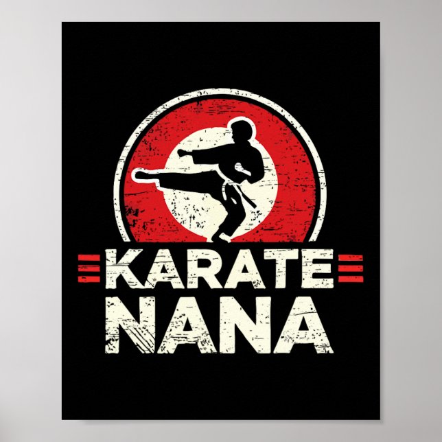 Póster Karate Nana Retro Kick Silhouette (Frente)
