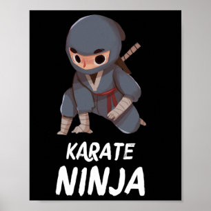 Póster Karate Ninja Boy divertida artes marciales deporte