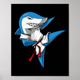 Póster Karate Ninja de Tiburón Artes Marciales Kickboxing