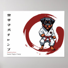 Póster Karate Puppy Champ