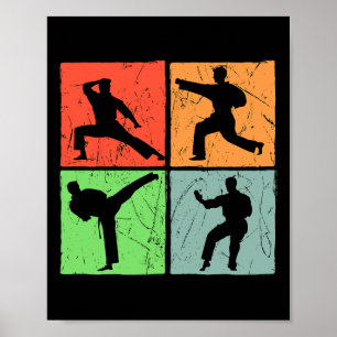 Póster Karate Retro Cinturón Negro Amor de las artes marc