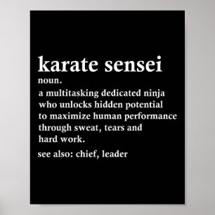 Póster Karate Sensei Definición Funny Artes Marciales・